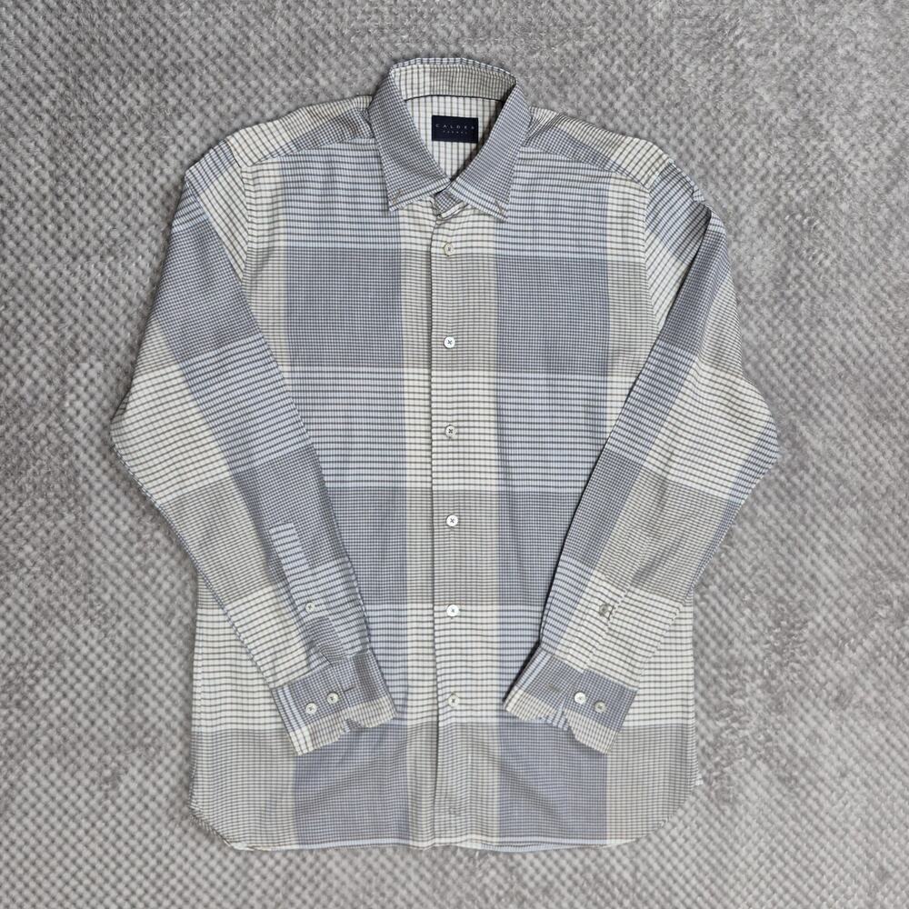 Calder Carmel Limited Edition 1/70 Shirt Blue Plaid Button Down Medium Cotton